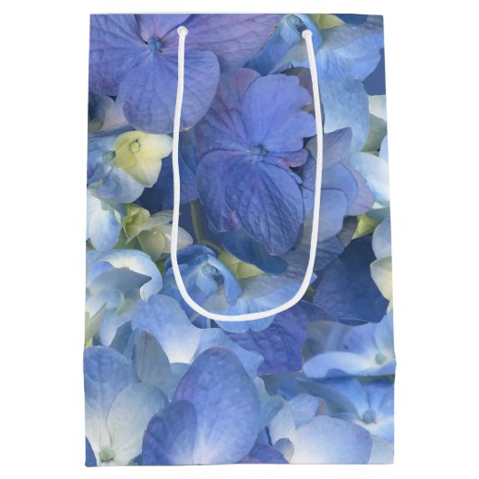 Sac Cadeau Moyen Bleu Hydrangée en fleurs (Dos)