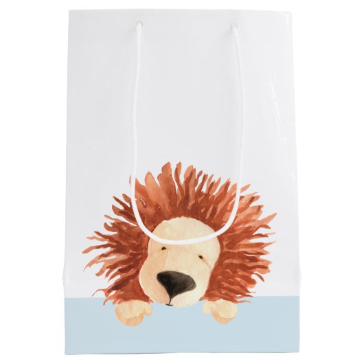 Sac Cadeau Moyen Bleu Lion (Dos)