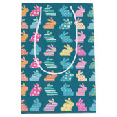 Sac Cadeau Moyen Bleu Motif Bleu de Pâques (Devant)