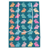 Sac Cadeau Moyen Bleu Motif Bleu de Pâques (Dos)