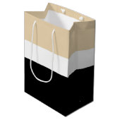 Sac Cadeau Moyen Bleu Noir Abstrait (Devant Angle)