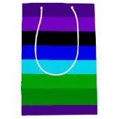 Sac Cadeau Moyen Bleu, Noir, Bleu et Vert (Devant)