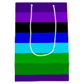 Sac Cadeau Moyen Bleu, Noir, Bleu et Vert (Dos)