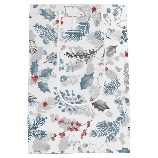 Sac Cadeau Moyen Bleu Rouge Blanc Folio Noël (Dos)