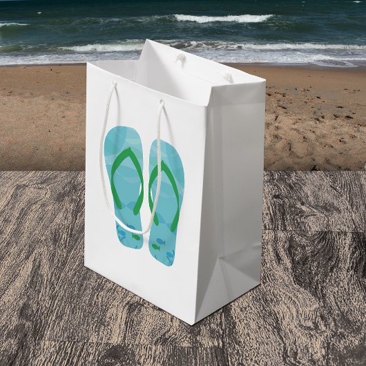 Sac Cadeau Moyen Bleu Summer Beach Flip Flops Cadeau