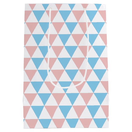 Sac Cadeau Moyen Bleu, Triangles rose Genre Révéler Bow et Bow Crav (Dos)