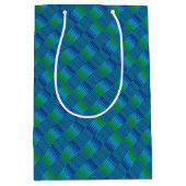 Sac Cadeau Moyen Bleu vert peigne Kente K16 (Devant)