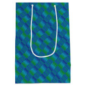 Sac Cadeau Moyen Bleu vert peigne Kente K16 (Dos)