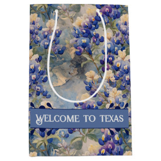 Sac Cadeau Moyen Bleuets commémoratifs du Texas,