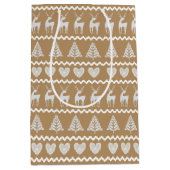 Sac Cadeau Moyen Bloc scandinave Imprimer Noël (Devant)