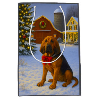 Sac Cadeau Moyen Bloodhound Holiday Card