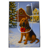 Sac Cadeau Moyen Bloodhound Holiday Card (Dos)