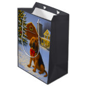 Sac Cadeau Moyen Bloodhound Holiday Card (Dos Angle)