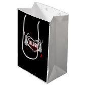 Sac Cadeau Moyen Bloody Breakdown, Skeleton Heart Hands Emo, Metalc (Devant Angle)