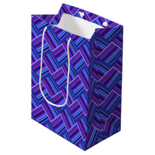 Sac Cadeau Moyen Blue and purple stripes weave