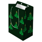 Sac Cadeau Moyen Blue Christmas wrapping paper  (Dos Angle)