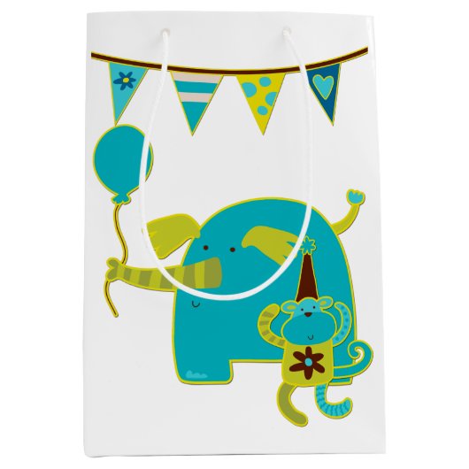 Sac Cadeau Moyen Blue Circus Birthday Kid's (Devant)