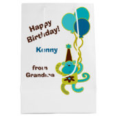 Sac Cadeau Moyen Blue Circus Birthday Kid's (Dos)