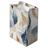 Sac Cadeau Moyen Blue Cream Sea Sand Abstrait (Dos Angle)