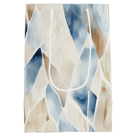 Sac Cadeau Moyen Blue Cream Sea Sand Ocean Serenity (Dos)