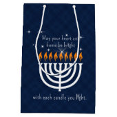 Sac Cadeau Moyen Blue et White Hanukkah Custom (Dos)