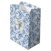 Sac Cadeau Moyen Blue Floral Butterfly Love (Dos Angle)