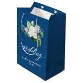 Sac Cadeau Moyen Blue Floral Wedding (Dos Angle)