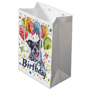 Sac Cadeau Moyen Blue Heeler avec Ballons