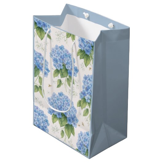 Sac Cadeau Moyen Blue Hydrangea Gift Bag | Botanical (Devant Angle)