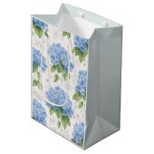 Sac Cadeau Moyen Blue Hydrangea Gift Bag | Duck Egg Botanical (Devant Angle)