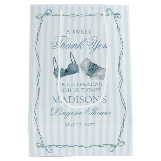 Sac Cadeau Moyen Blue Lingerie Shower Bachelorette Party Favor (Dos)