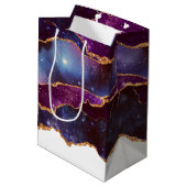 Sac Cadeau Moyen Blue & Purple Space & Stars Agate moderne (Dos Angle)