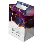 Sac Cadeau Moyen Blue & Purple Space & Stars Moderne Agate Merci (Dos Angle)