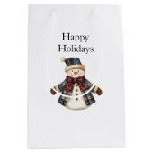 Sac Cadeau Moyen Blue Red Country Christmas Snowman (Devant)