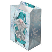 Sac Cadeau Moyen Blue Snowflake Gnome (Devant Angle)
