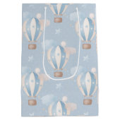 Sac Cadeau Moyen Blue Taupe Air Balloons Étoiles Nuages Garçon Douc (Dos)