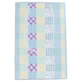 Sac Cadeau Moyen Blue-Themed Check Pattern (Devant)