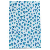 Sac Cadeau Moyen Blue Valentine motif de coeur (Devant)