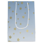 Sac Cadeau Moyen Blue White Gold Stars Anniversaire (Dos)