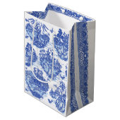 Sac Cadeau Moyen Blue Willow Animal Rabbit Renard Renard Oiseau Toi (Devant Angle)