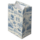 Sac Cadeau Moyen Blue Winter Toile Chinoiserie (Devant Angle)
