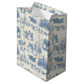 Sac Cadeau Moyen Blue Winter Toile Chinoiserie (Dos Angle)