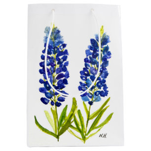 Sac Cadeau Moyen Bluebonnets Texas State Flowers Lupine Watercolor
