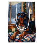 Sac Cadeau Moyen Bluetick Coonhound With Christmas Lights Holiday (Dos)