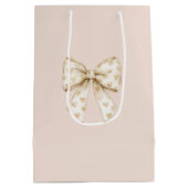 Sac Cadeau Moyen Blush Cream Hearts Bows Birthday (Dos)