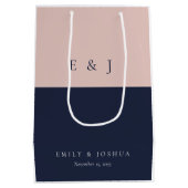 Sac Cadeau Moyen Blush Navy Mariage moderne (Dos)