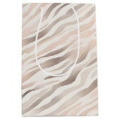 Sac Cadeau Moyen Blush Pink Cream Zebra Animal Birthday (Devant)