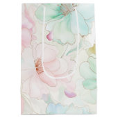 Sac Cadeau Moyen Blush Pink Mint Flowers Birthday (Dos)