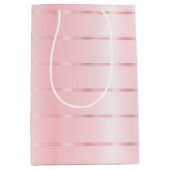 Sac Cadeau Moyen Blush Ruban à Nœud Rose Mariage (Devant)