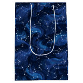 Sac Cadeau Moyen Boho Astrology Zodiac sign pattern on blue (Dos)
